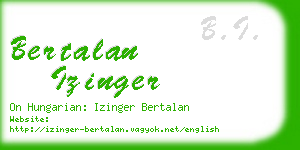 bertalan izinger business card